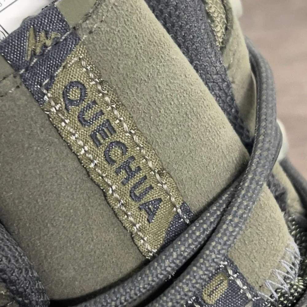 Quechua MH100 Mid Waterproof Hiking Boots Olive Green Men's Size 10.5 EU 44